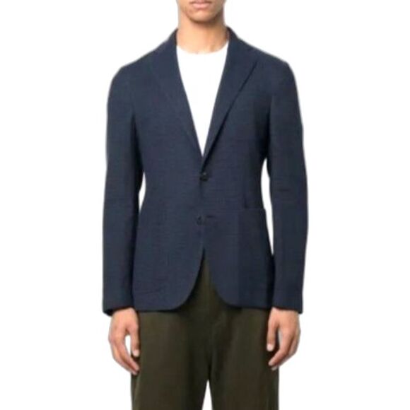 The Gigi Dega NWT Italian Bright Navy Cotton Tailored Blazer Jacket  50/US40 - Picture 1 of 16